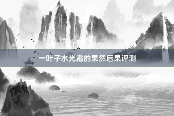 一叶子水光霜的果然后果评测